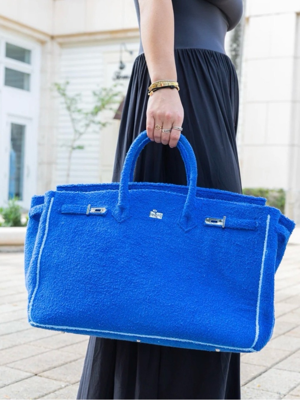 Social Sundaze terry cloth birkin hamptons tote bag